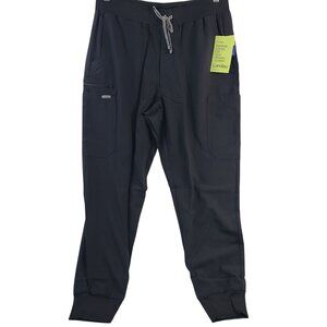 NWT Landau Men's Black Jogger Pants With Zip Detail Premium Fabric Sz L